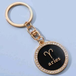 Aries Zodiac Gold Plated Keychain
